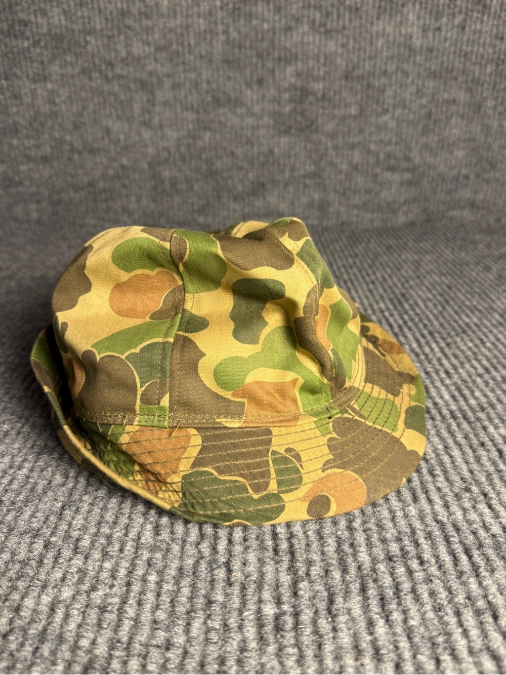 Vintage Duck Camo / Frogskin Pattern Hunting Cap Hat Jones Style